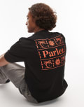 [Parlez] Parlez Ardor motif back t-shirt in black S BLACK