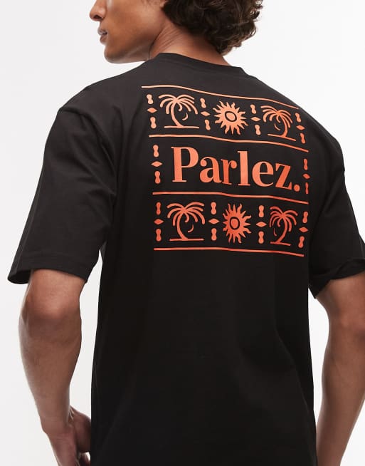 Parlez - Ardor - T-shirt met print op de rug in zwart, 3 van 4