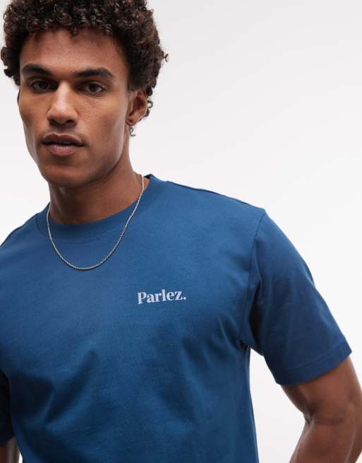 Parlez - Astor - T-shirt à manches courtes avec motif au dos - Bleu, 2 de 5