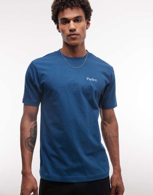 Parlez - Astor - T-shirt à manches courtes avec motif au dos - Bleu, 4 de 5