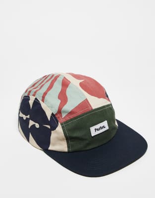 Parlez Parlez Auden 4 panel printed logo cap multi