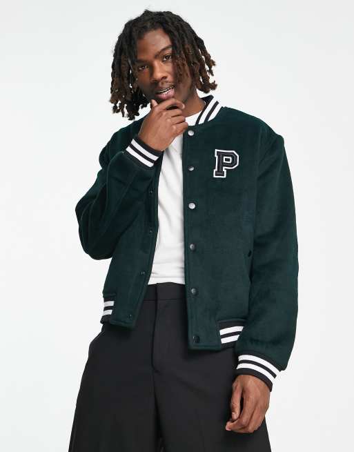 Parlez bay college varsity jacket in teal | ASOS