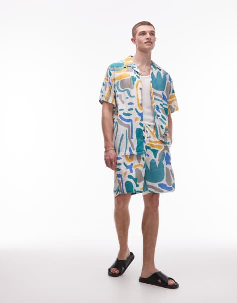 Parlez bay stroke print short co-ord in multi - view 1