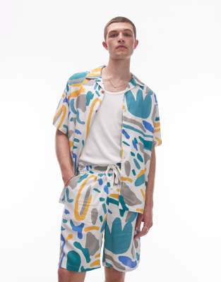 PARLEZ BAY STROKE PRINT SHORTS SET 