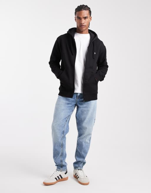 Parlez – Bestickter Kapuzenpullover aus Filz in Schwarz mit durchgehendem Reißverschluss, 2 von 5