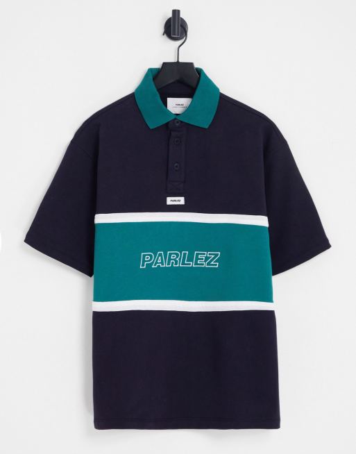 Parlez - Blake - Polo met paneel in marineblauw