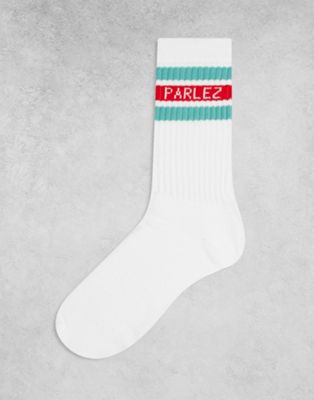 Parlez block sock in white