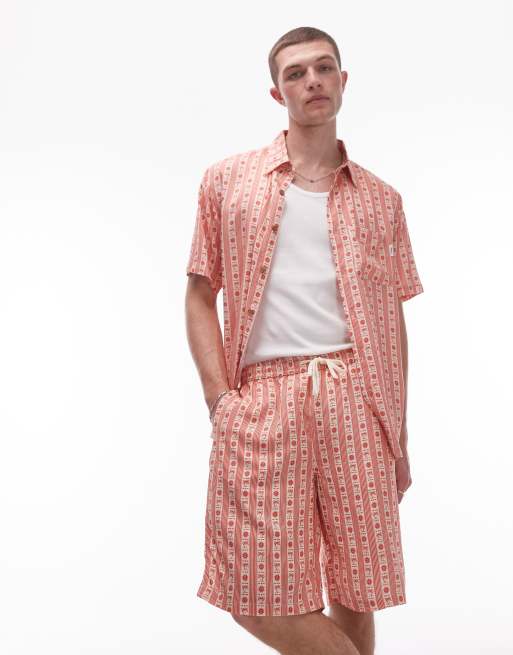 Parlez - Bloom - Coordinato con pantaloncini color terracotta ricamato a fiori