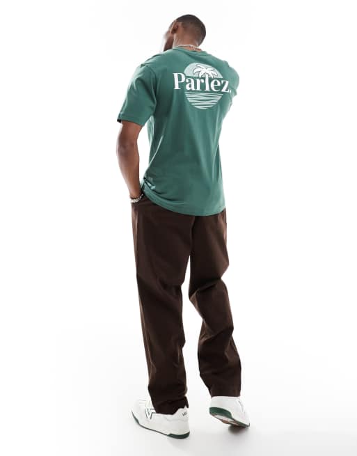 Parlez – Boca – T-Shirt in Grün mit Logo und Rückenprint, 2 von 4