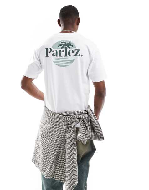 Parlez – Boca – Vit t-shirt med korta ärmar, logga och tryck baktill - view 1