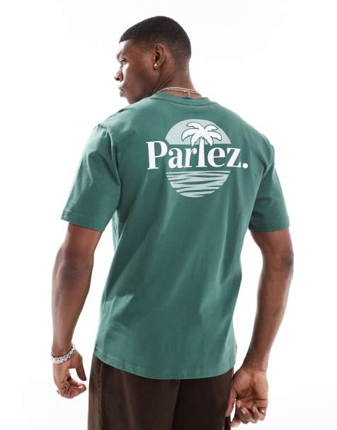 Parlez – Boca – Zielony T-shirt z krótkimi rękawami, logo i nadrukiem na plecach - view 1