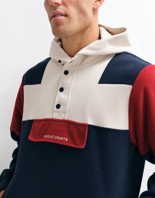 Parlez boulder colourblock half button up fleece in multi, 3 of 5