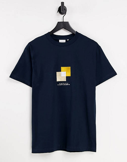 Parlez – Bowman – Granatowy T-shirt ze wzorem – tylko w ASOS