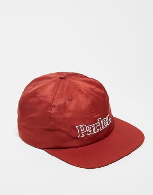 Parlez - Brade - Cappellino in nylon color corallo con logo e 6 pannelli