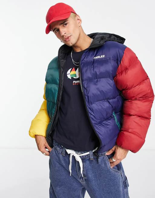 Multicolor puffer jacket sale