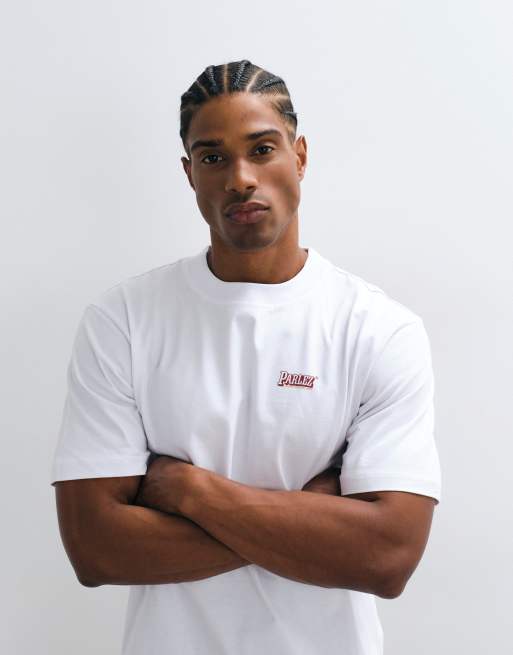Parlez - camiseta con estampado gráfico en la espalda en blanco, 2 de 5