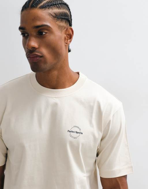 Parlez - camiseta con estampado gráfico en la espalda en crudo, 3 de 5