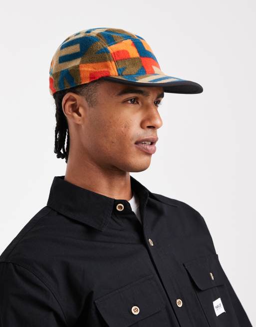 Parlez - Cappellino double-face a 5 pannelli nero con fodera in pile stampata a monogrammi, 3 di 3