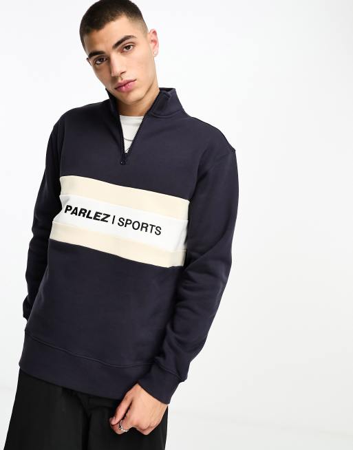 Parlez carlucci half zip sweat in navy