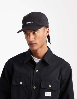 Parlez - Casquette réversible à 5 empiècements avec doublure en polaire et monogramme imprimé - Noir