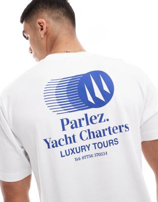 Parlez Parlez charter logo back print t-shirt in white