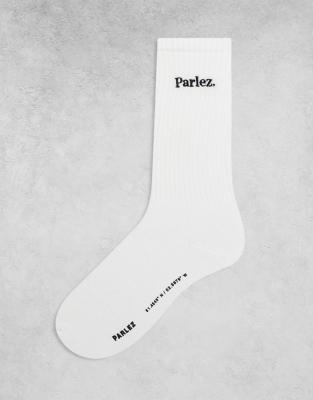 Parlez - Chaussettes à logo brodé - Blanc