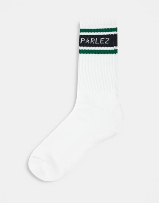 Parlez - Chaussettes avec bordure verte effet color block - Blanc