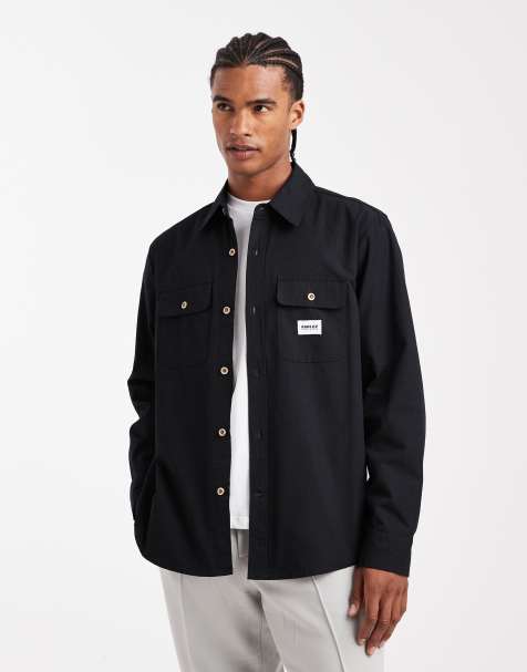 Parlez - Chemise décontractée à manches longues avec logo - Noir - view 1