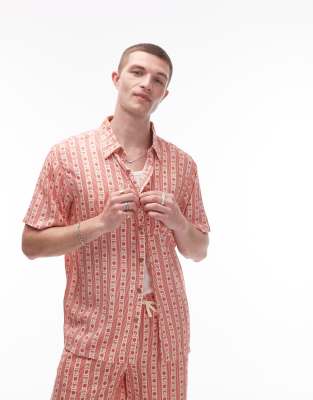 Parlez - Chemise d'ensemble à fleurs brodées - Terracotta-Orange