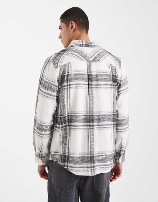 Parlez - Chemise manches longues à carreaux avec logo - Noir et blanc, 3 de 5
