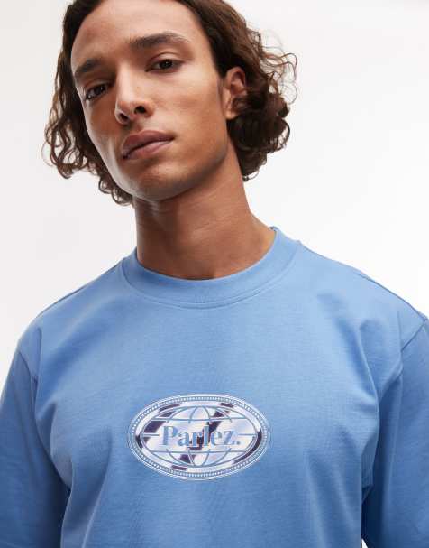 Parlez chroma vintage logo t-shirt in blue - view 1