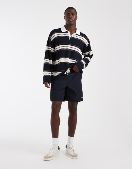 Parlez climb contrast side stripe shorts in midnight blue, 2 of 5