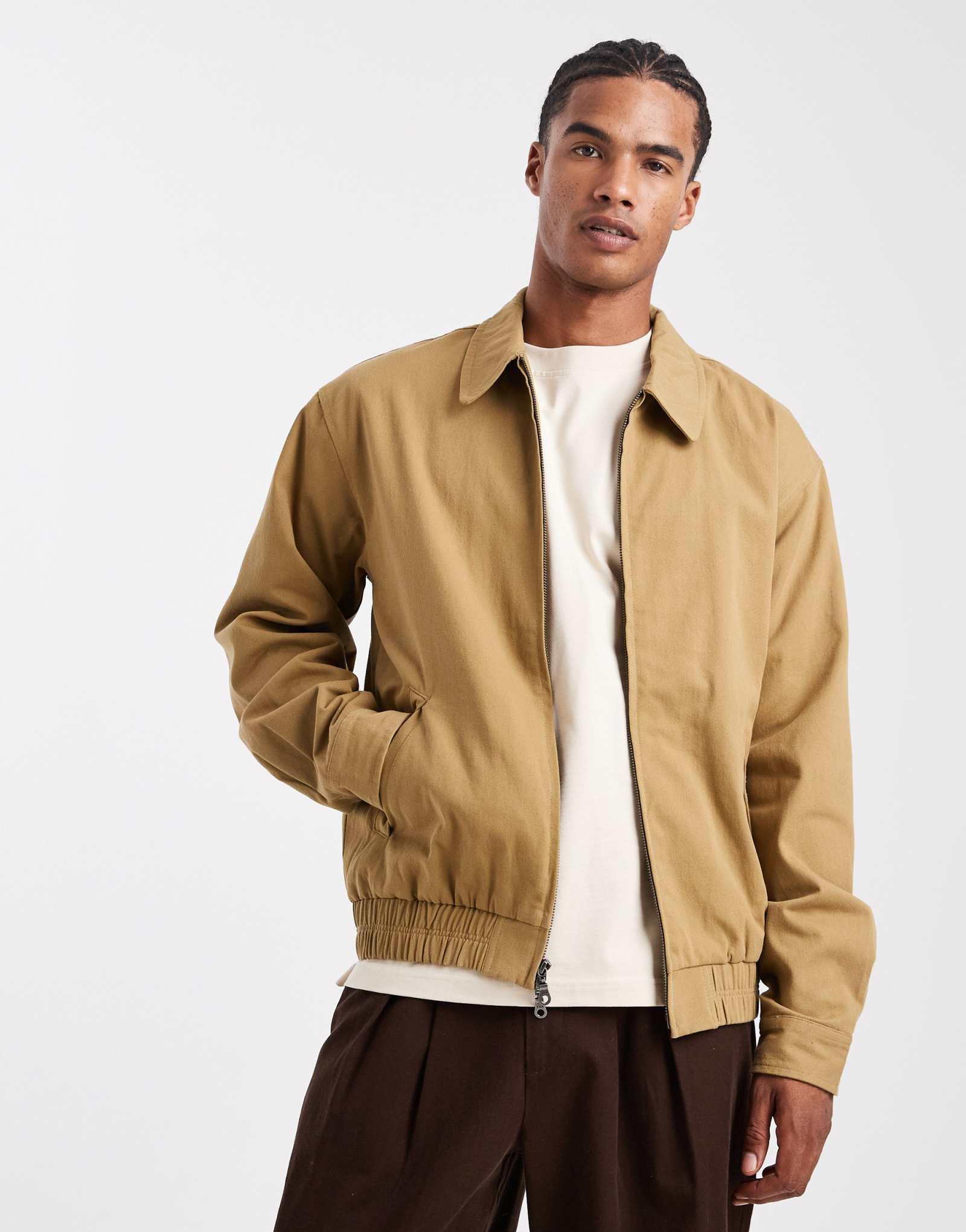Куртка harrington с воротником-стойкой Parlez на 2-сторонней молнии и флисовой подкладкой бежевого цвета