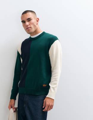 Parlez Colour Block Knitted Crewneck Jumper In Multi