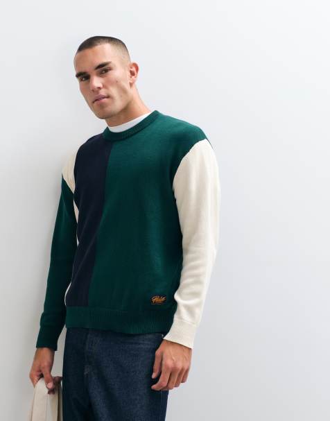 Parlez colour block knitted crewneck jumper in multi - view 1