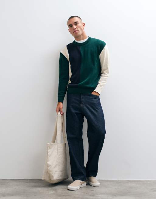 Parlez colourblock knitted crewneck jumper in multi, 2 of 5