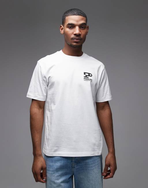 Parlez - Complex - Hvid T-shirt med grafisk print på ryggen, 3 af 5
