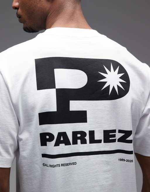 Parlez - Complex - Hvid T-shirt med grafisk print på ryggen, 5 af 5