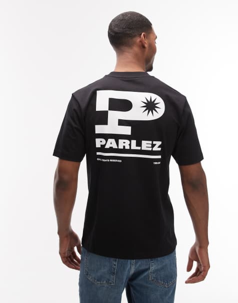 Parlez complex t-shirt with back print graphic in black - view 1