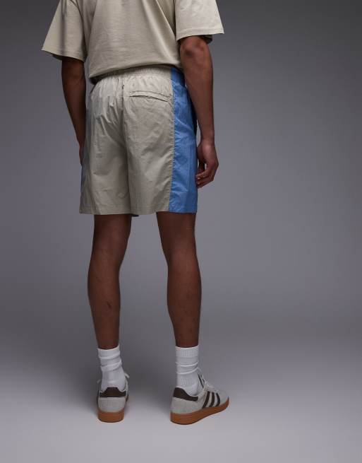 Parlez - Copa - Afslappede shorts med beige/blå kontrastpaneler, 5 af 5