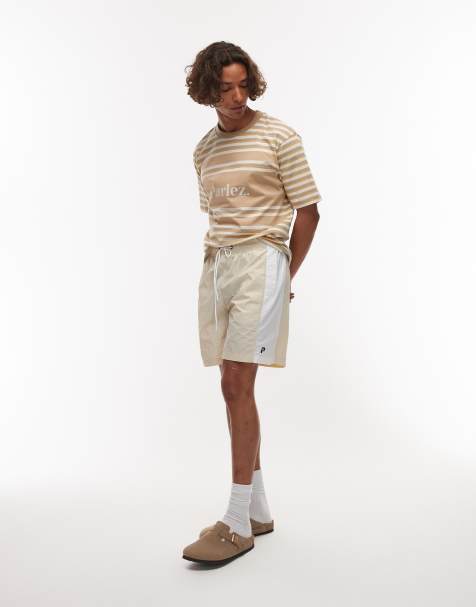 Parlez Copa contrast panel relaxed shorts in white - view 1