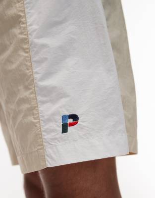 Shop Parlez Copa Contrast Panel Relaxed Shorts