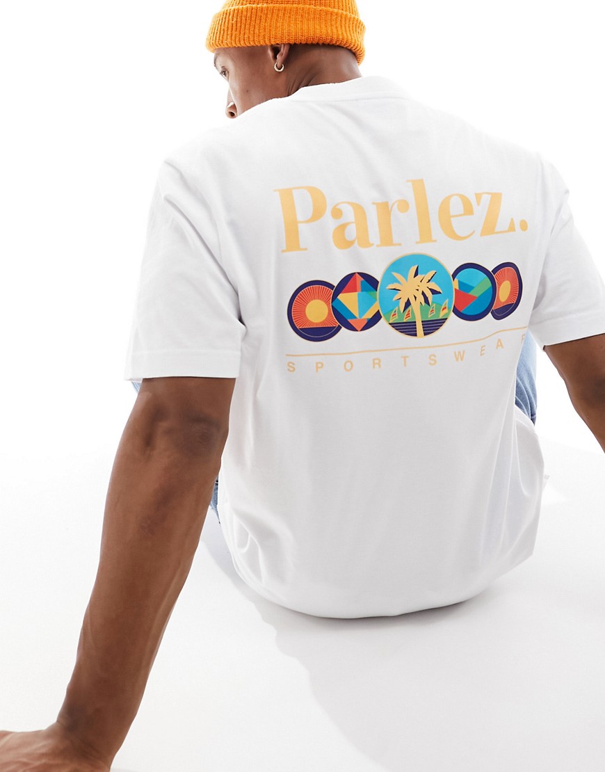 Parlez cotton embroidered short sleeve t-shirt in white