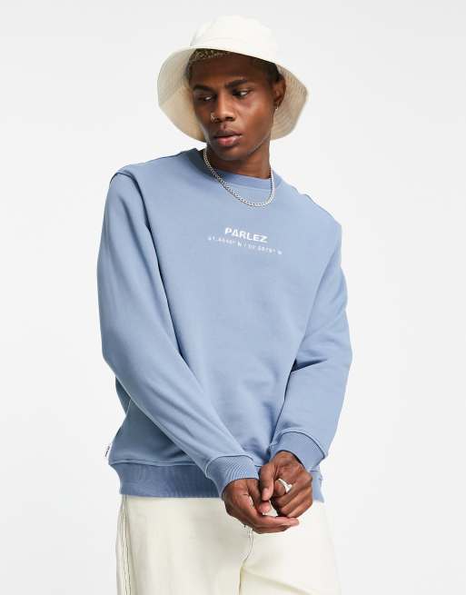 Parlez cutter embroidered sweatshirt in blue