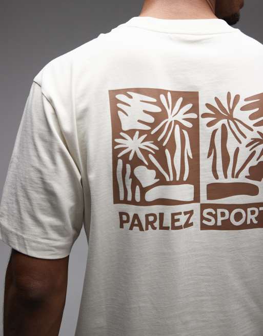 Parlez destin t-shirt with back print graphic in cream, 5 of 5