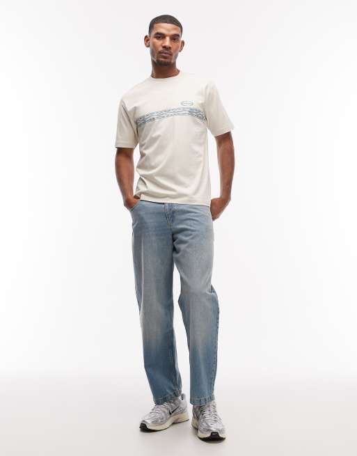 Parlez - Diego - T-shirt met grafische print in crème, 2 van 5