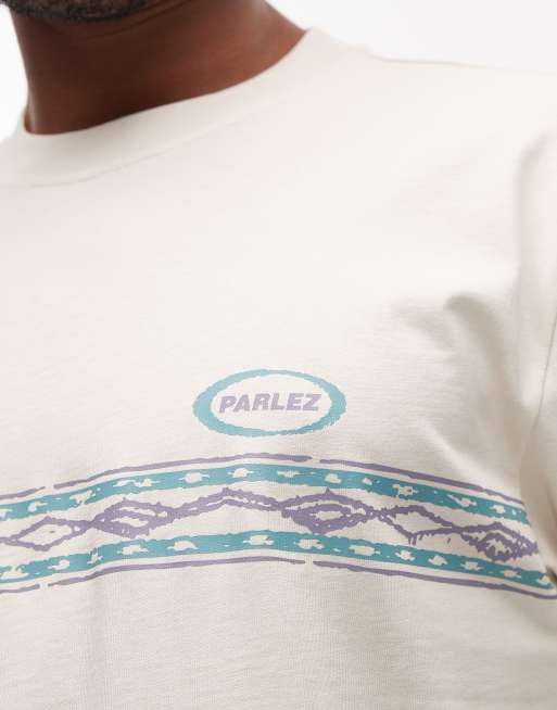 Parlez - Diego - T-shirt met grafische print in crème, 5 van 5