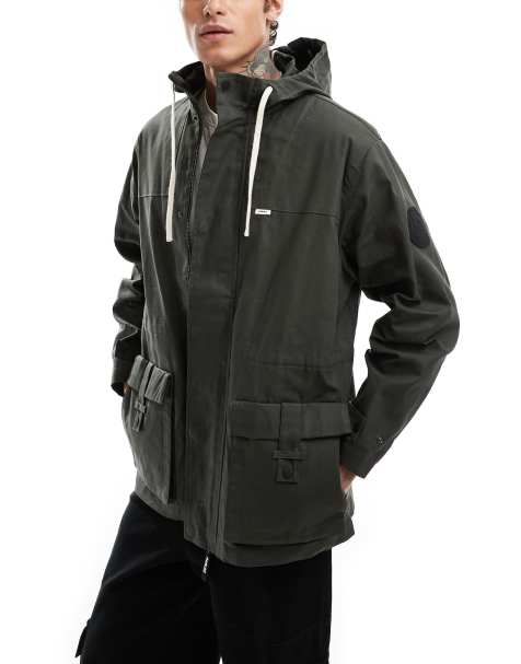 Parlez drax parka jacket in khaki