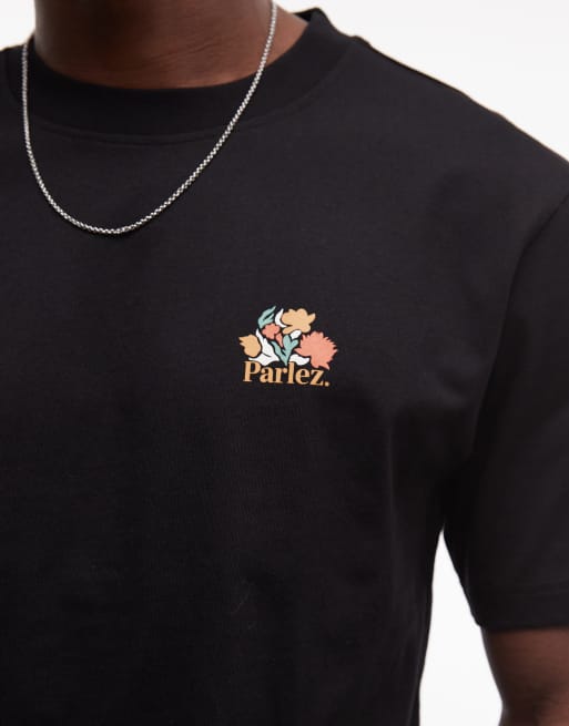Parlez – Eldora – Svart t-shirt med korta ärmar och tryck baktill, 5 av 5