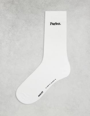 Parlez Embroidered Logo Socks In Yellow